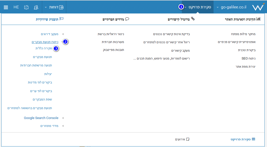 חיבור גוגל אנליטיקס